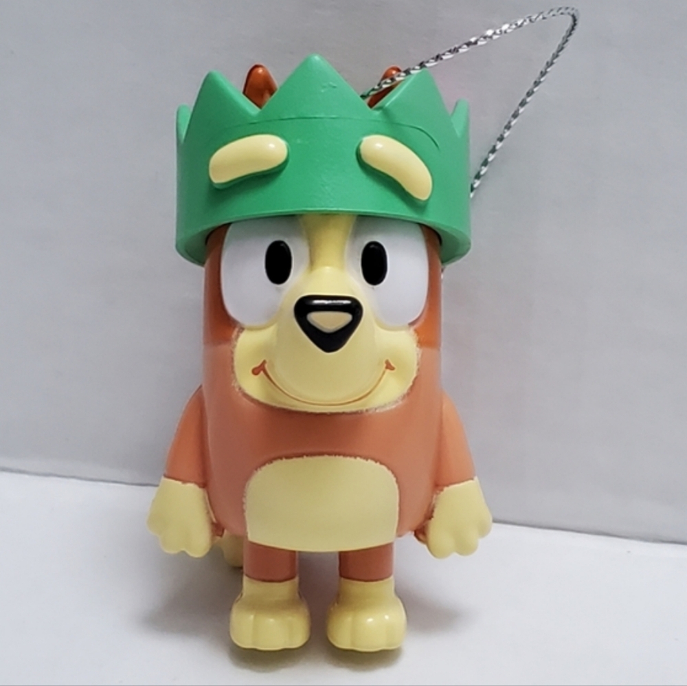 Bluey's Bingo Christmas Tree Ornament Wearing A Crown